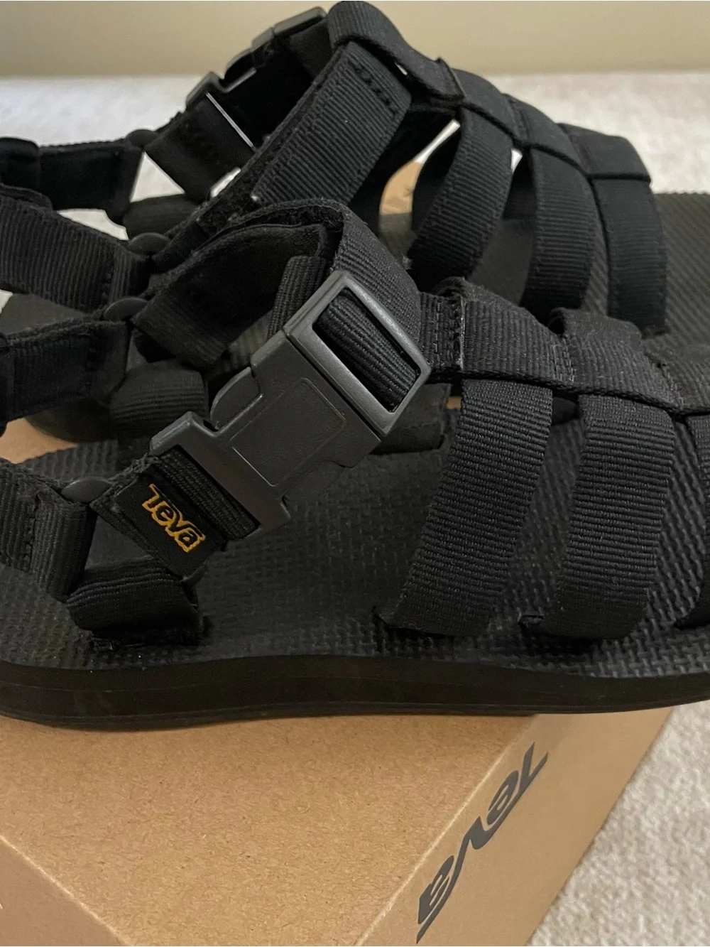 Teva Black Sporty Hook-and-Loop Sandals
